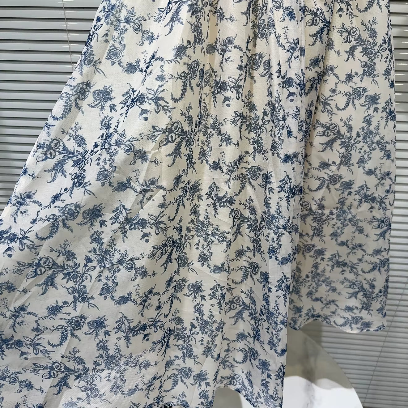 Boss Babe Strapless Blue Floral Print Dress