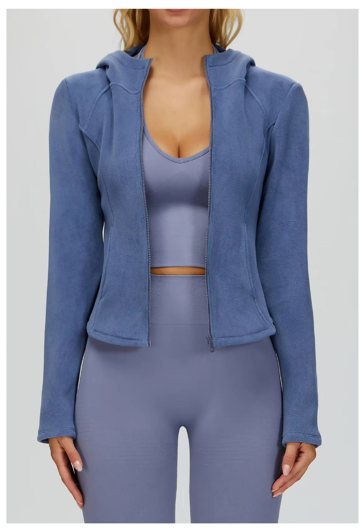 Aiza Zipper Yoga Shirts Windproof Sports Jacket