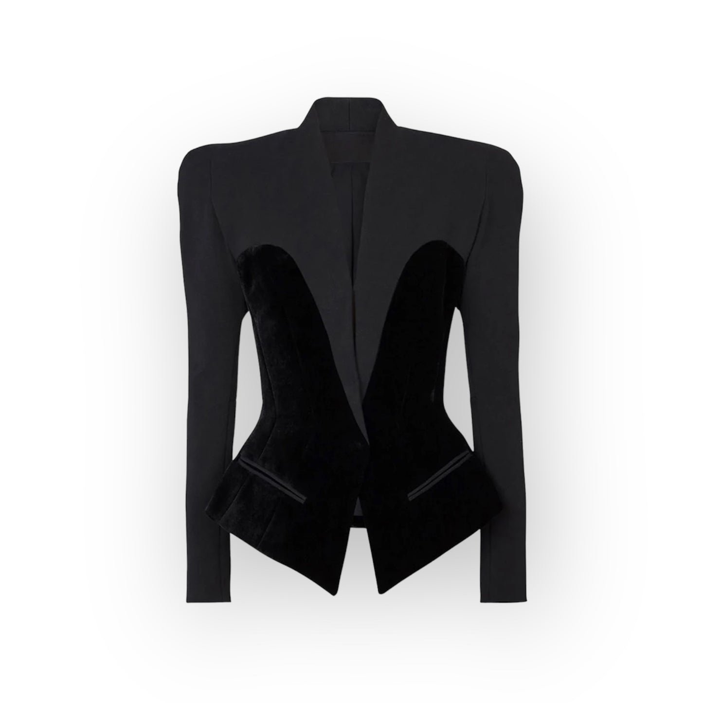 Boss Babe Bodycon Unique Velvet Patchwork Slim Blazer
