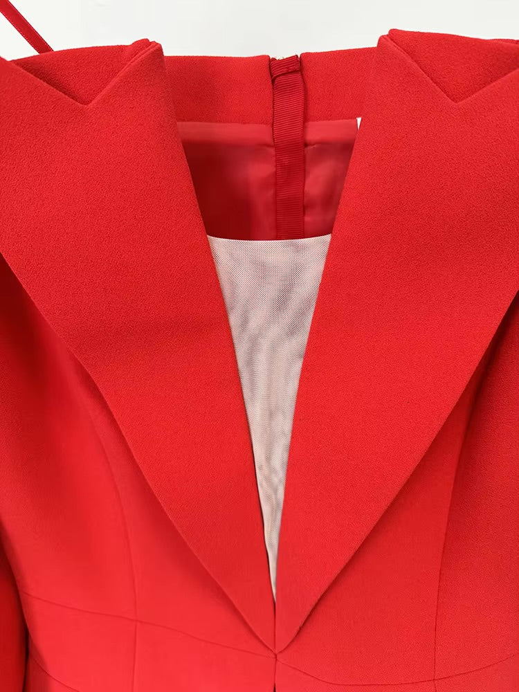 Boss Babe Off Shoulder Long Sleeve Blazer
