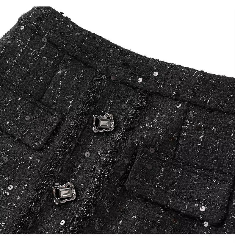 Boss Babe Single-breasted Blazer Mini Pencil Skirt Tweed 2pcs