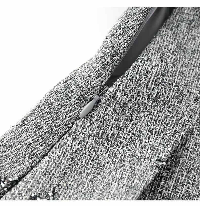 Boss Babe Shiner Office Suit Stand Collar Long Sleeve Single-breasted Coat Mini Pleated Skirt