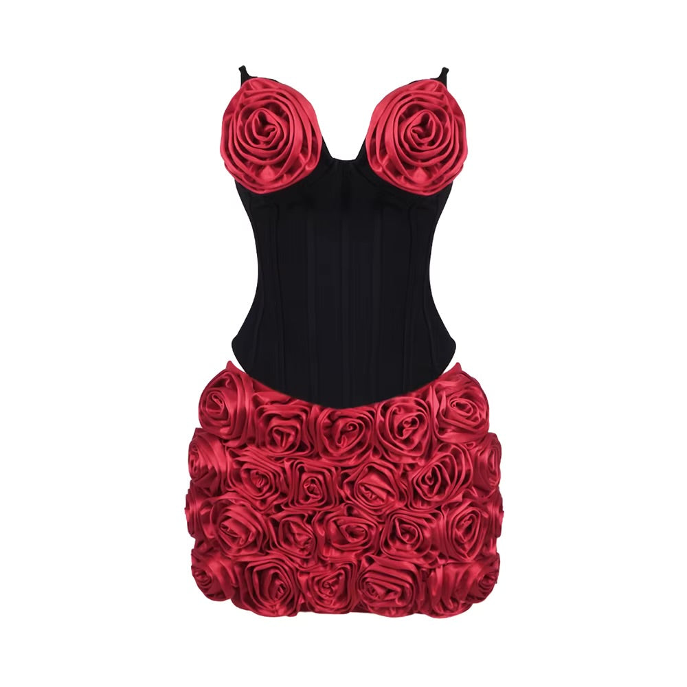 Boss Babe Rose Strapless Bodycon Top & Mini Skirt
