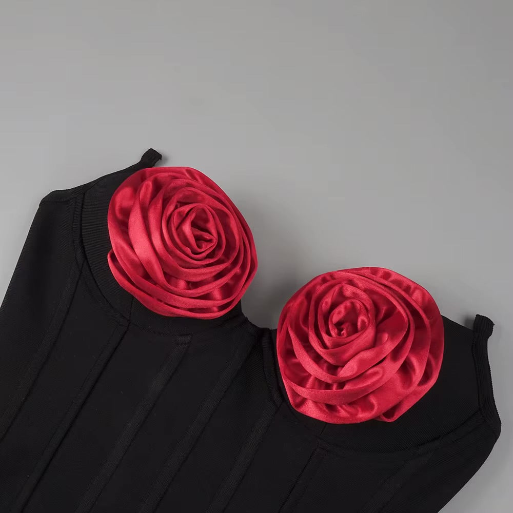 Boss Babe Rose Strapless Bodycon Top & Mini Skirt
