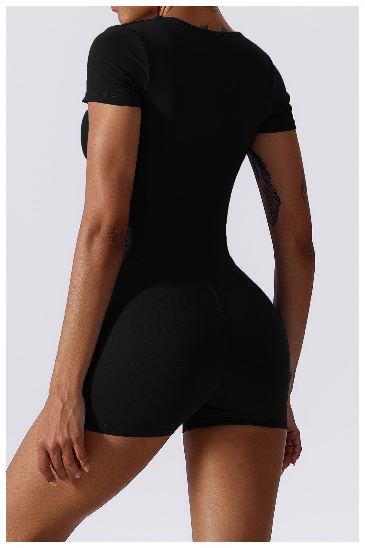 Square Neckline Short Romper