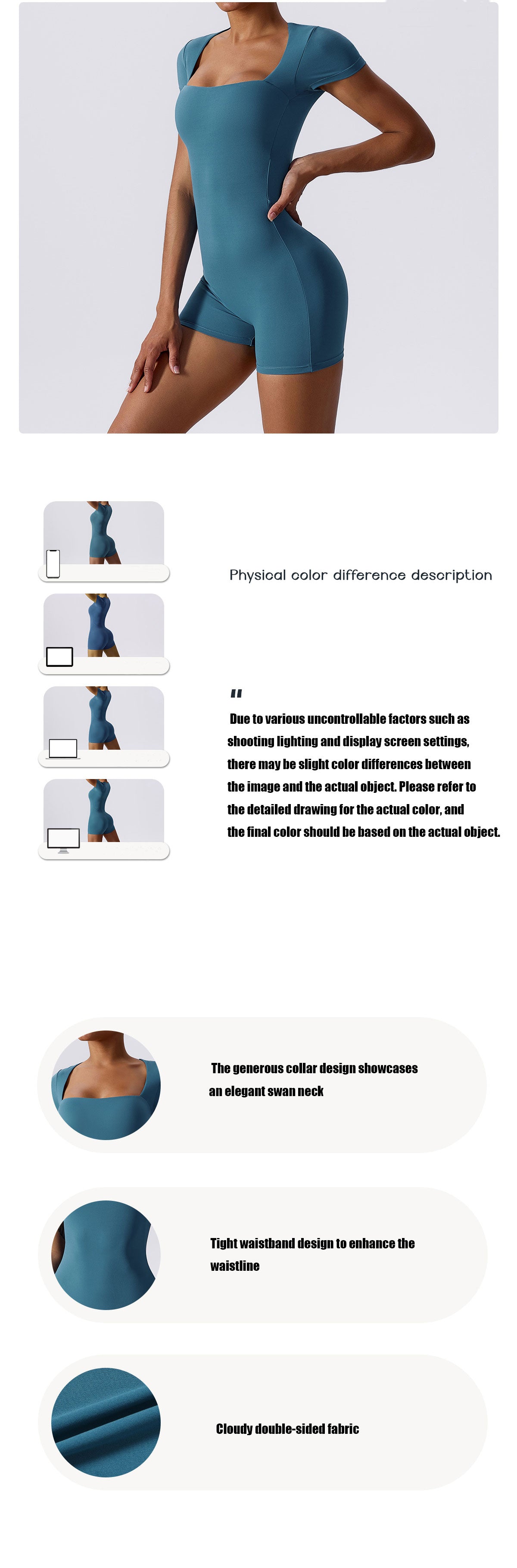 Square Neckline Short Romper