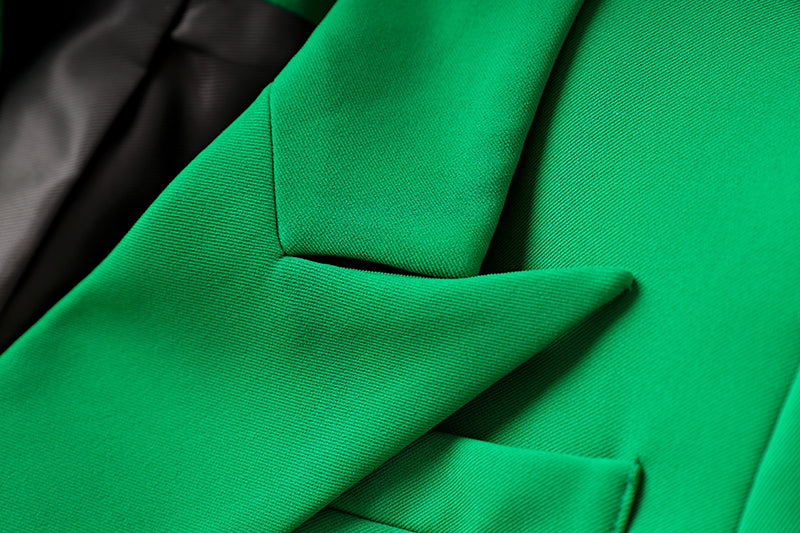 Boss Babe Green Two-Pieces Blazer Suit