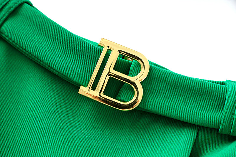 Boss Babe Green Two-Pieces Blazer Suit