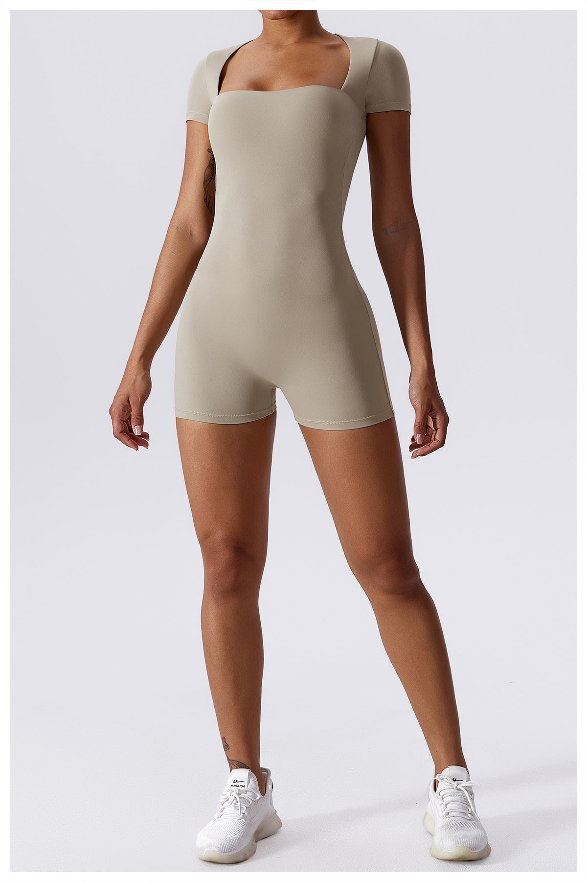 Square Neckline Short Romper