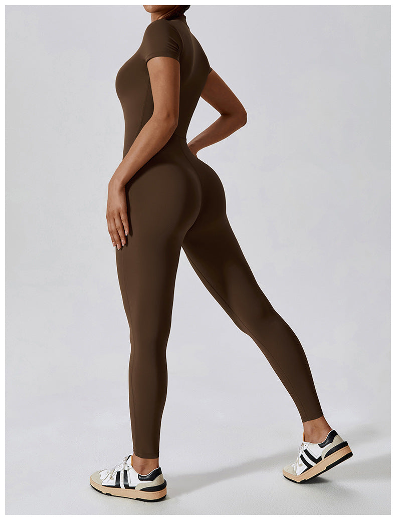 Rico Zipper Short Sleeve Women's Jumpsuits
