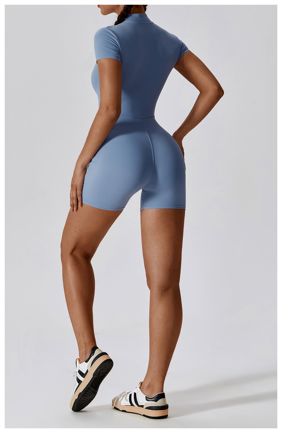 Comino Zipper Short Sleeve Yoga Bodysuit