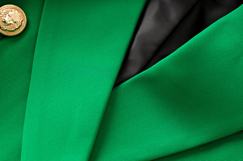 Boss Babe Green Two-Pieces Blazer Suit