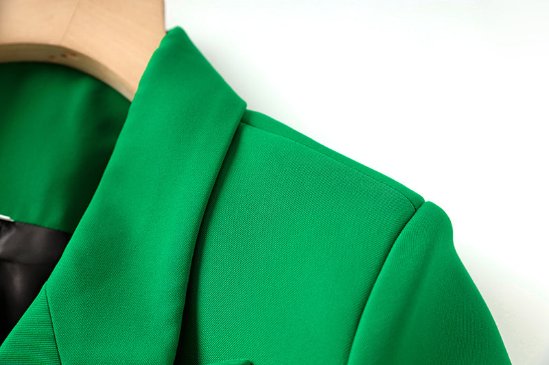 Boss Babe Green Two-Pieces Blazer Suit