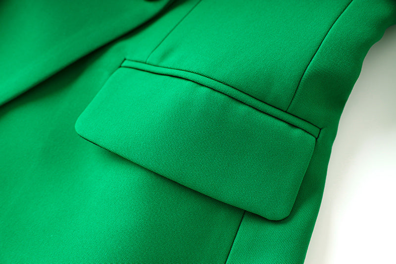 Boss Babe Green Two-Pieces Blazer Suit