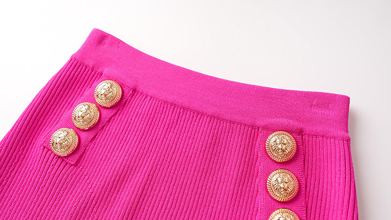 Boss Babe Mini Skirt Knitting 2PCS Set