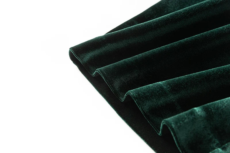 Boss Babe Dark Green Velvet 2Pcs Pants Suit