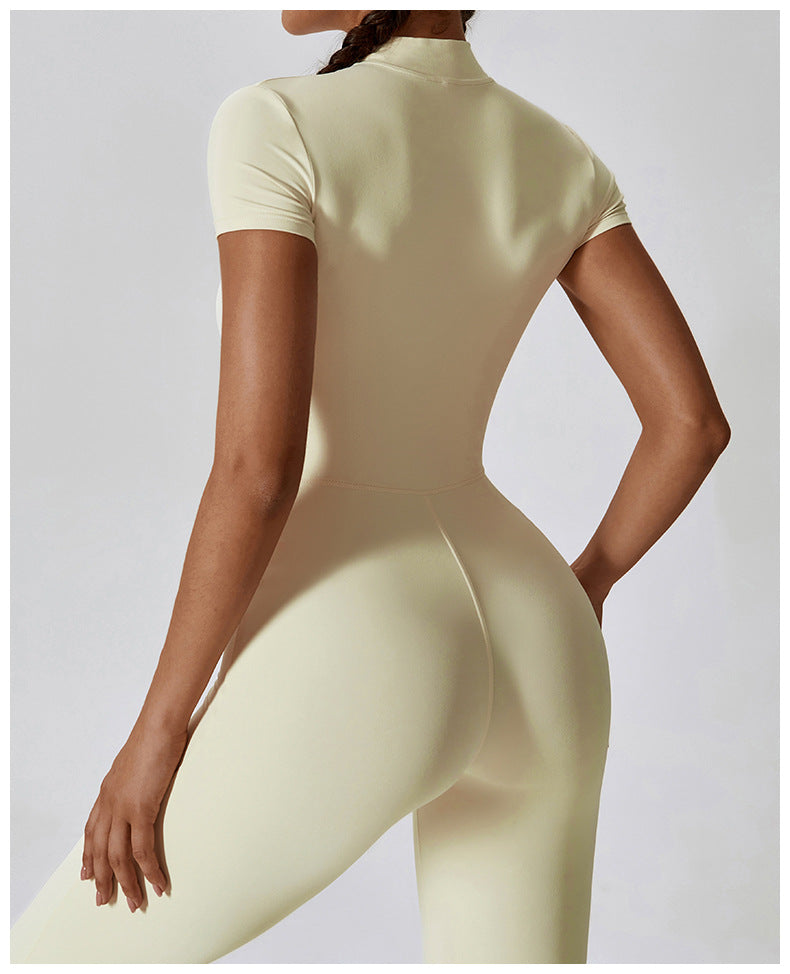 Rico Zipper Short Sleeve Women's Jumpsuits