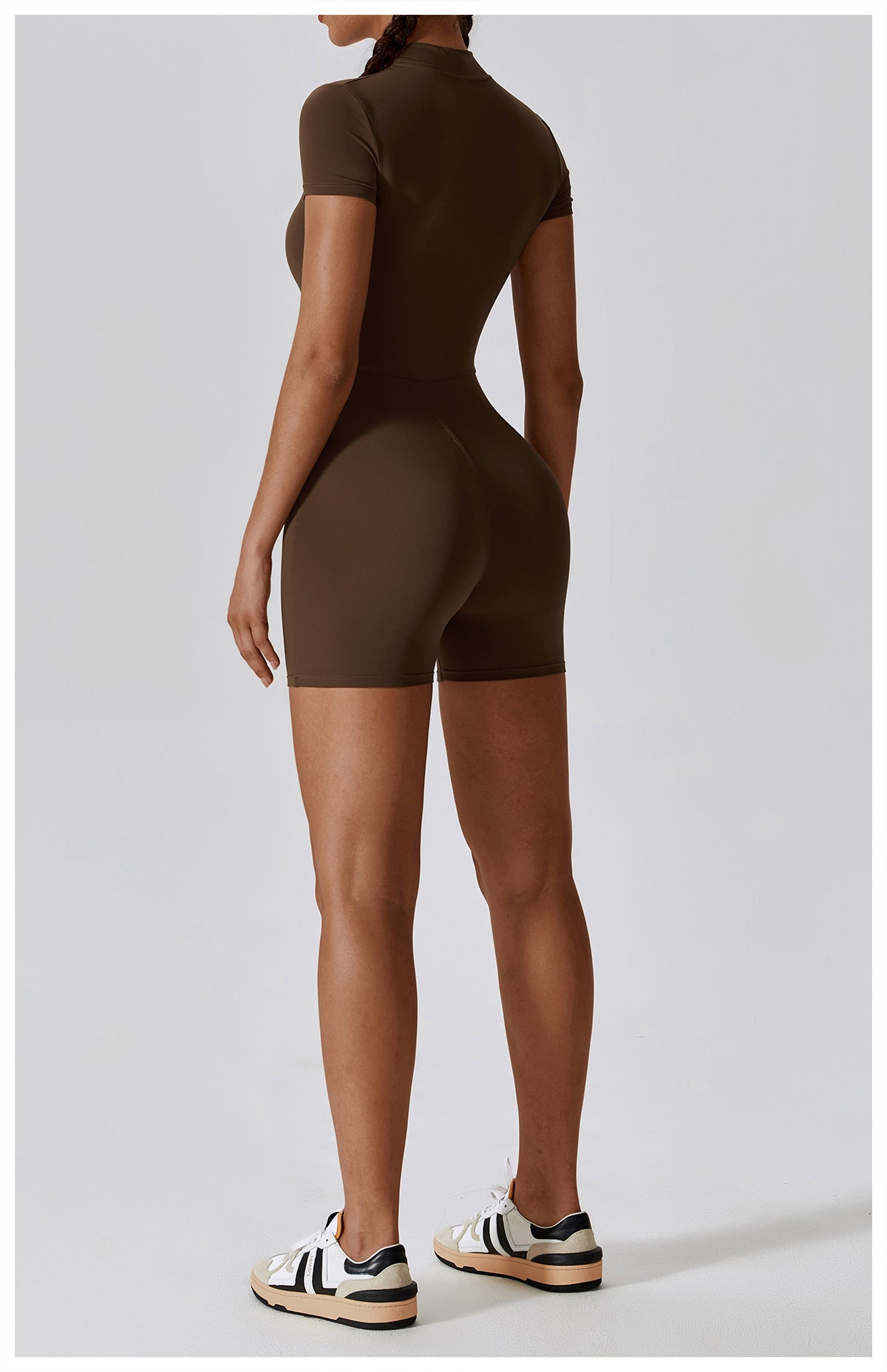 Comino Zipper Short Sleeve Yoga Bodysuit