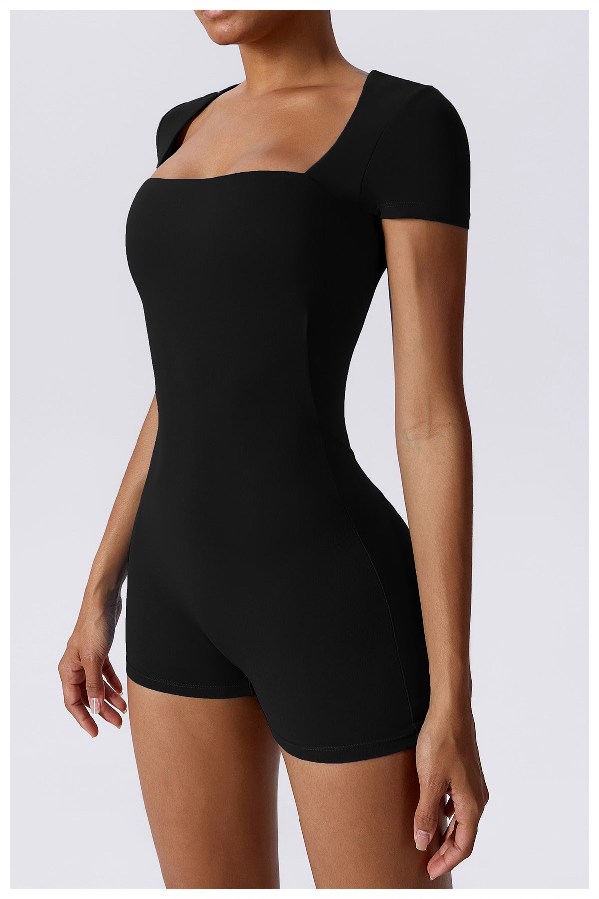 Square Neckline Short Romper