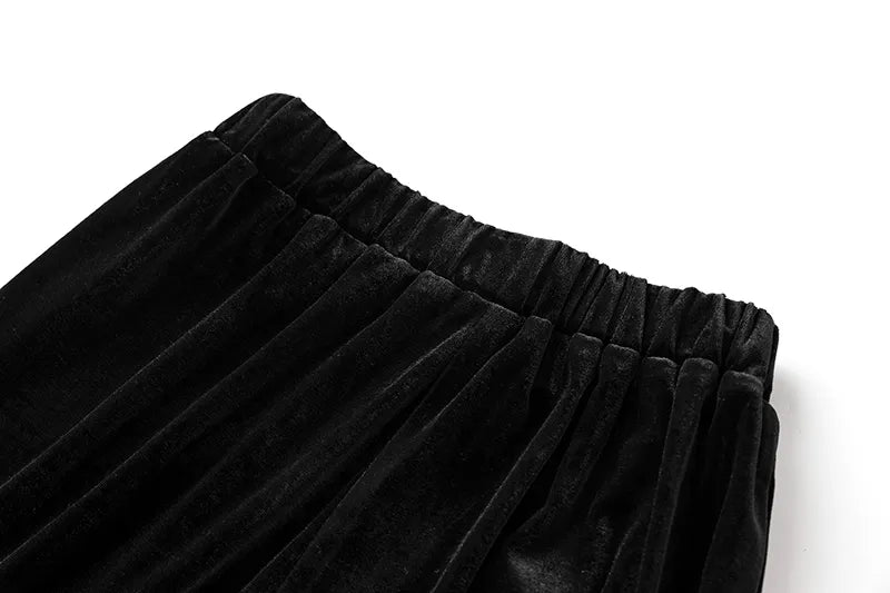 Boss Babe Luxury Black Velvet Fabric Quality Diamonds Beads Women 2PCs Blazer Suits