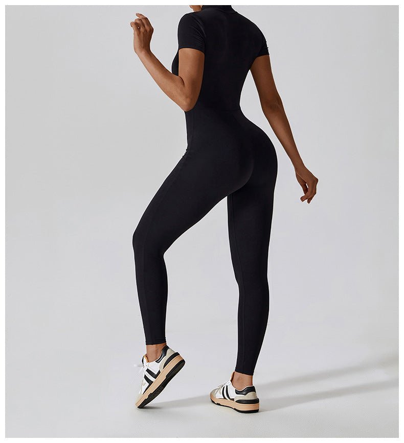 Rico Zipper Short Sleeve Women's Jumpsuits