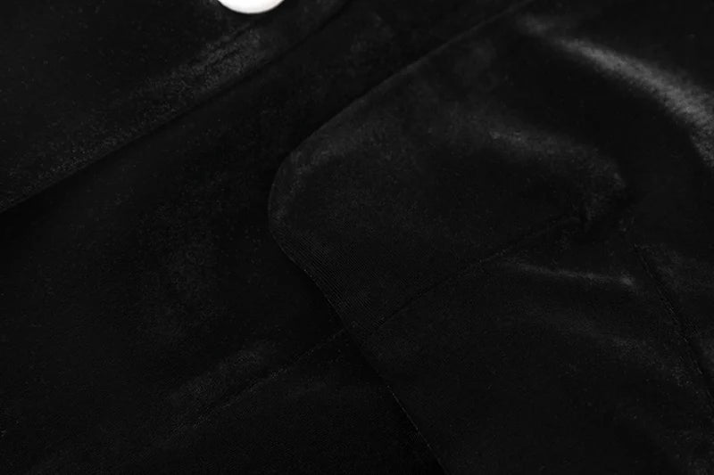 Boss Babe Short Sleeved Black Velvet Mini Dress