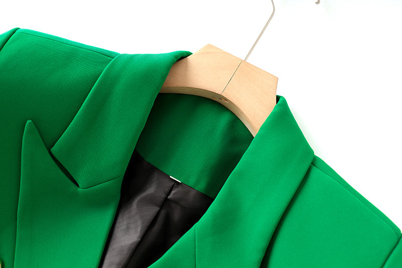 Boss Babe Green Two-Pieces Blazer Suit