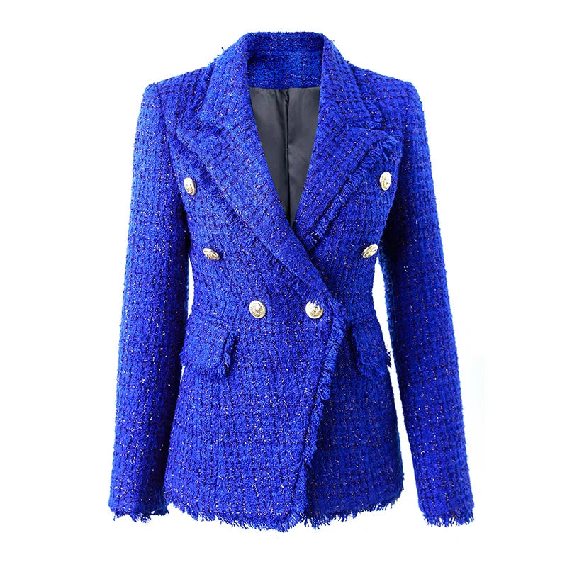 Boss Babe Tweed Royal Blue Luxury Blazer