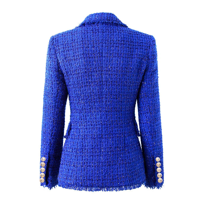 Boss Babe Tweed Royal Blue Luxury Blazer