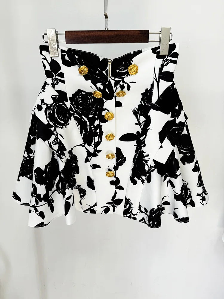 Boss Babe High Waist Printing Mini Skirt