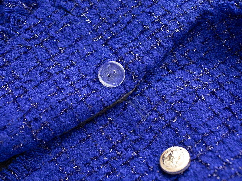 Boss Babe Tweed Royal Blue Luxury Blazer