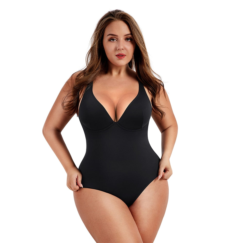 Sexy Backless Deep V-Neck 3 in 1 Body Suit Shape Weat