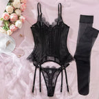 Lingerie Kiara – Premium 2-Piece Corset Lingerie Set – Push-Up Underwire Bra, Thong & Stockings Elevate your lingerie collection with the