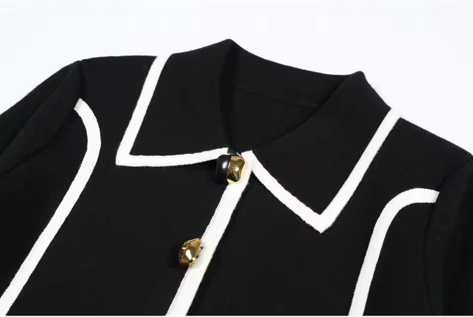 Boss Babe Patchwork Lapel Cardigan & Straight-Leg Pants Beautylicious you