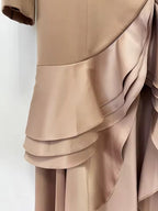 Boss Babe Long-Sleeve Ruffle Maxi Dress