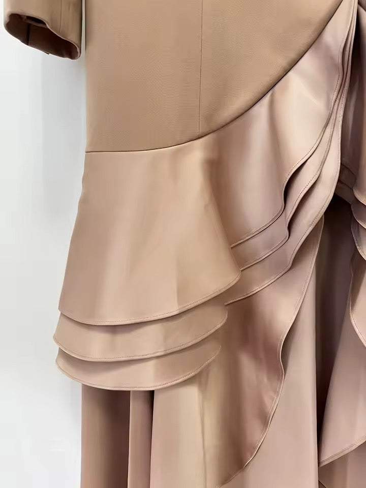 Boss Babe Long-Sleeve Ruffle Maxi Dress