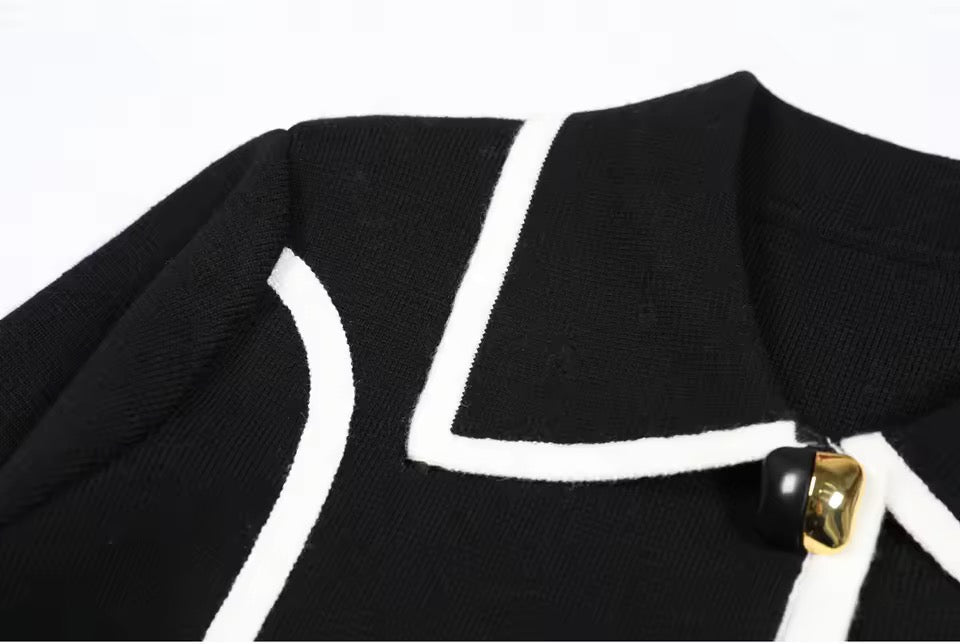 Boss Babe Patchwork Lapel Cardigan & Straight-Leg Pants Beautylicious you
