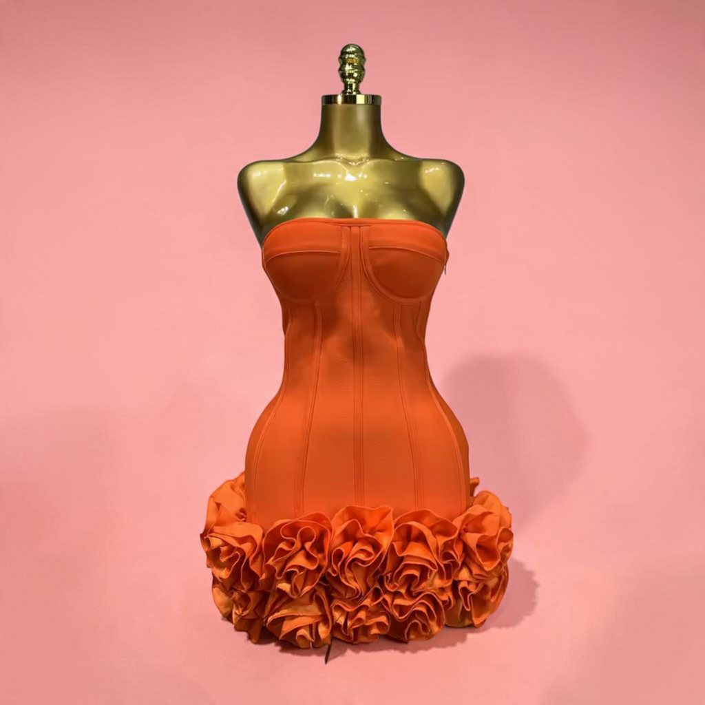 IT GIRL Strapless Floral Bodycon Mini Dress