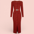 Boss Babe Knitted Long Sweater Dress for Women