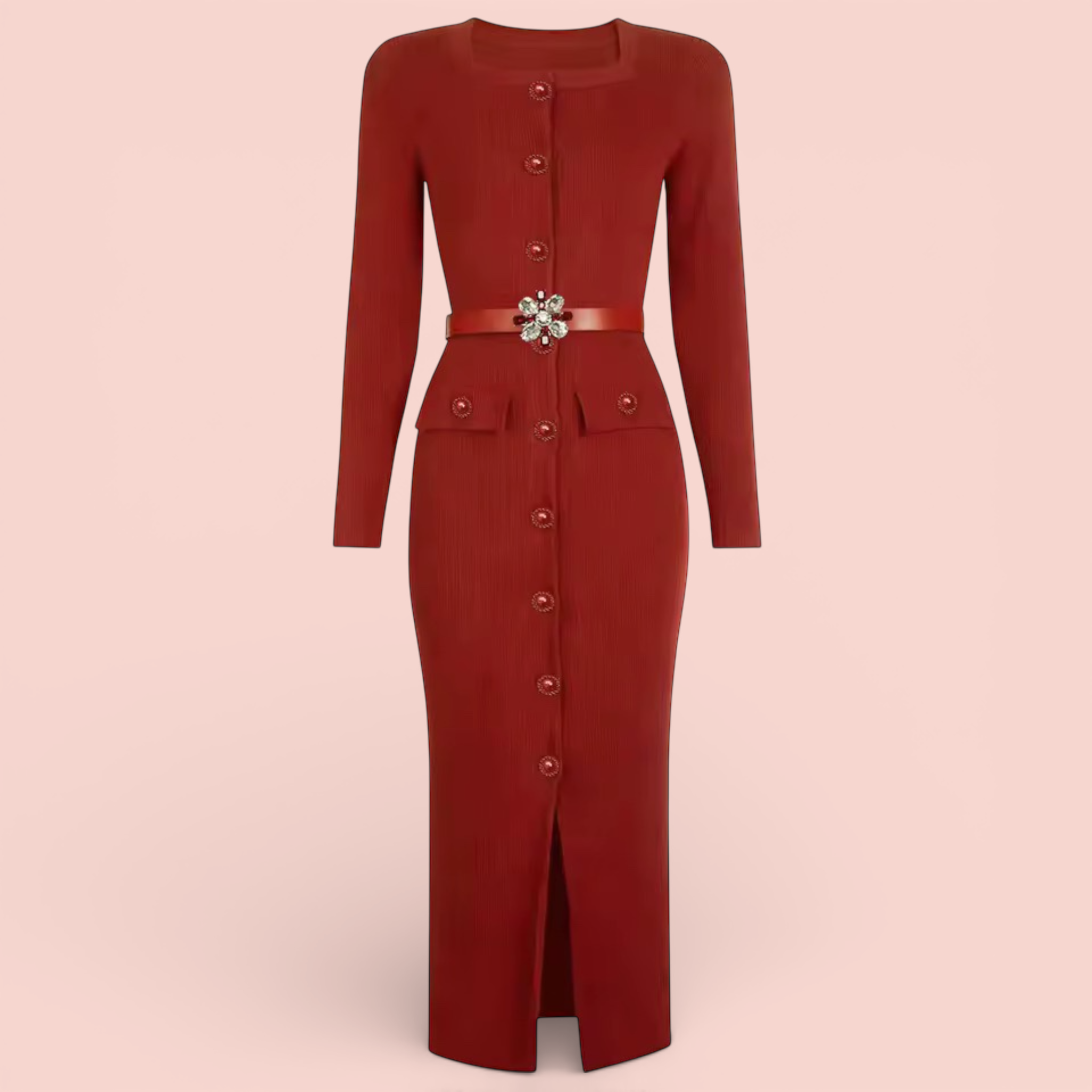 Boss Babe Knitted Long Sweater Dress for Women