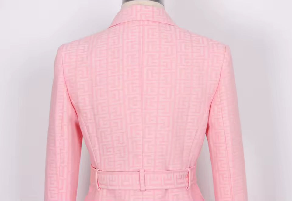 Boss Babe Pink Double-Breasted Blazer & Trousers Set
