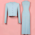Boss Babe Pearl-Trimmed Cardigan & Sleeveless Maxi Dress Beautylicious you