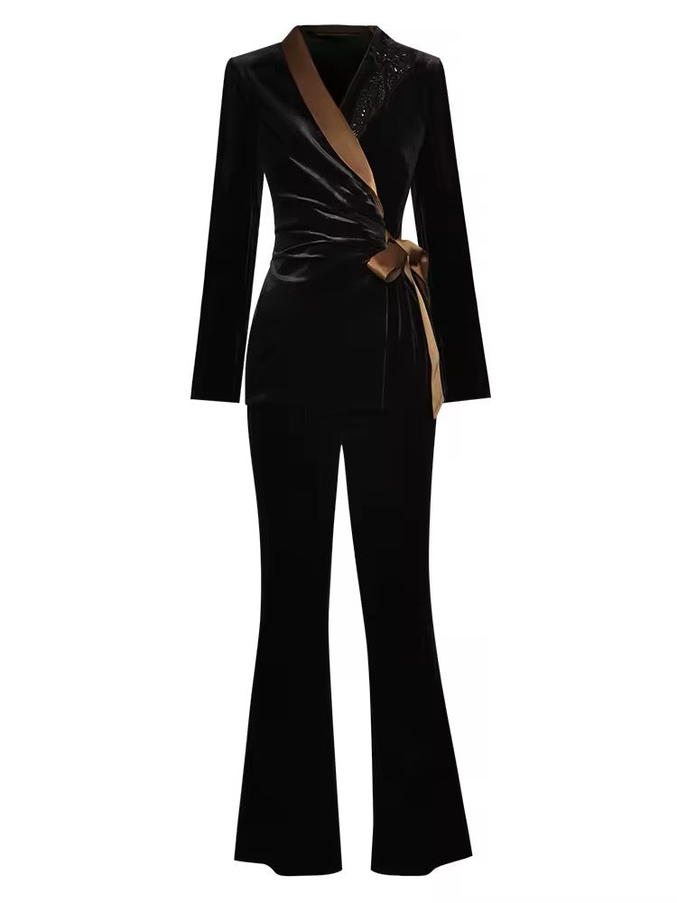 Boss Babe Black Velvet suit