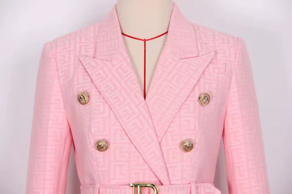 Boss Babe Pink Double-Breasted Blazer & Trousers Set