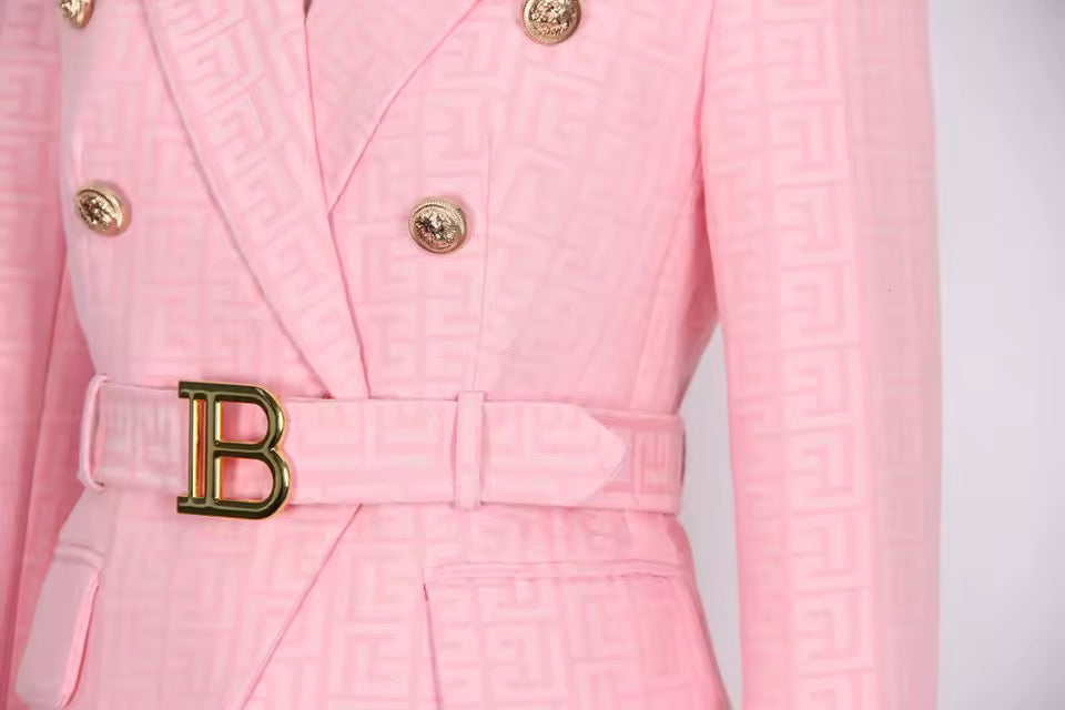 Boss Babe Pink Double-Breasted Blazer & Trousers Set