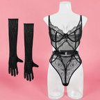 Lingerie Dana – Elegant Lace Bodysuit for Women – Premium 2-Piece Lingerie with Matching Gloves Elevate your lingerie collection with the