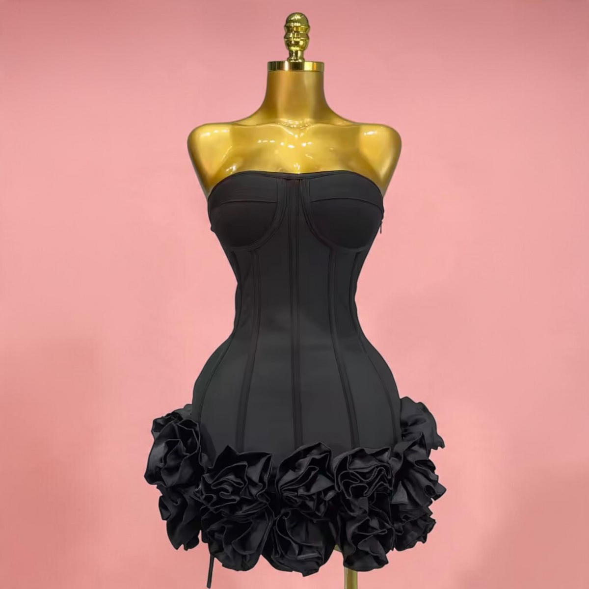 IT GIRL Strapless Floral Bodycon Mini Dress