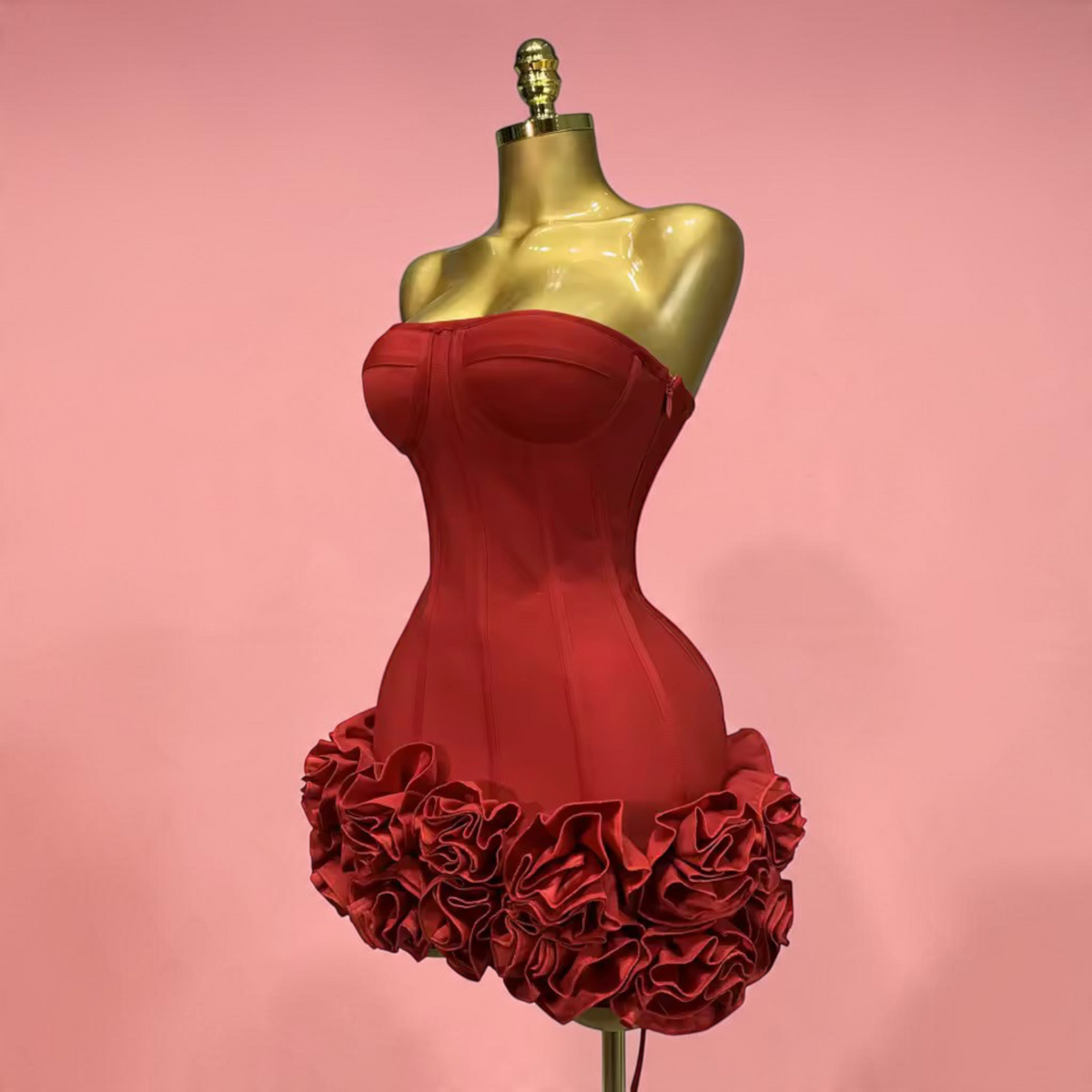 IT GIRL Strapless Floral Bodycon Mini Dress