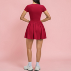 Zaluma Zipper Yoga Jumpsuit Dress