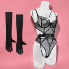 Lingerie Dana – Elegant Lace Bodysuit for Women – Premium 2-Piece Lingerie with Matching Gloves Elevate your lingerie collection with the